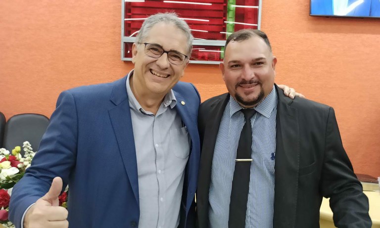 Deputado Zarattini com o presidente Zé Roberto. (Imagem: Denílson Lopes