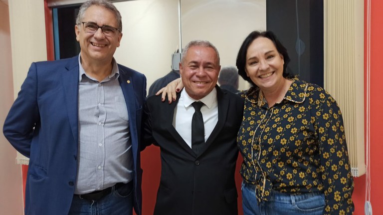 Deputado Zarattini, vereador Cidão Mineiro e deputada Márcia Lia. (Imagem: Denílson Lopes)