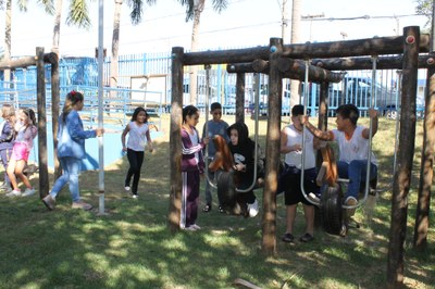 Diversão e alegria para os alunos. (Imagem: Denílson Lopes)