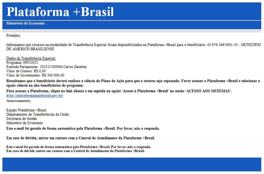 Reprodução de imagem – Plataforma+Brasil